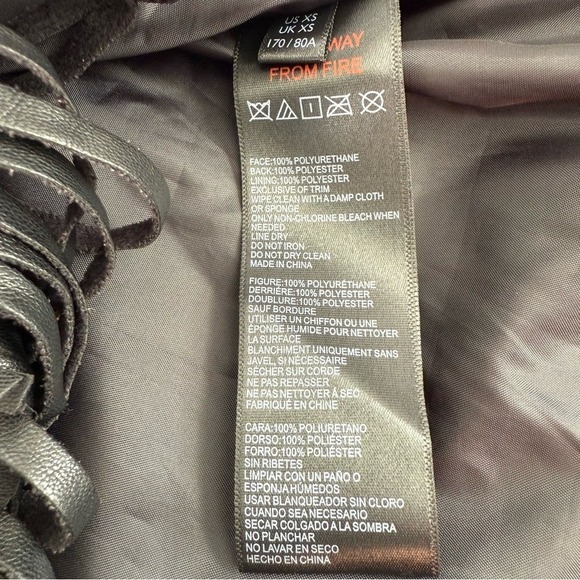 Urban Outfitters Black Leather Jacket with‎ Fringe and Embroidery - Picture 13 of 14